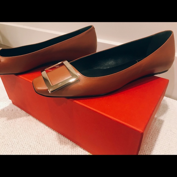 Like New Roger Vivier Trompette Quadrata 36.5 in Tan Color - With Original Box - Picture 4 of 8